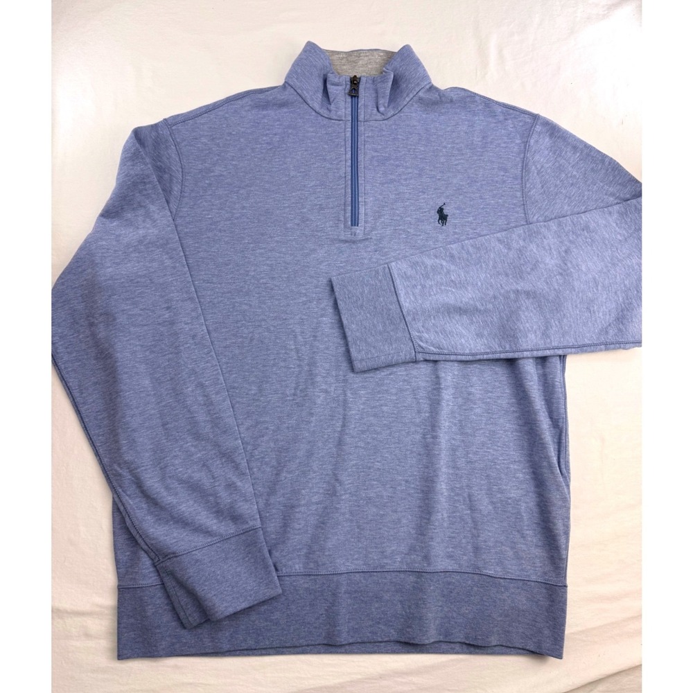 Polo Ralph Lauren Performance Mens Medium Blue Heather Quarter Zip Pullover